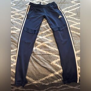 adidas tiro Navy Blue Track Joggers with White Side Stripes